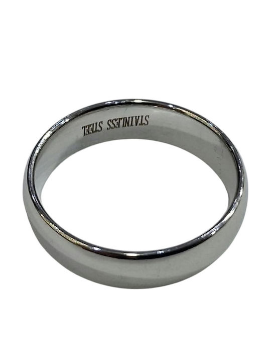 Kalliopi Silver Ανδρικό Δαχτυλίδι Βέρα από Ατσάλι