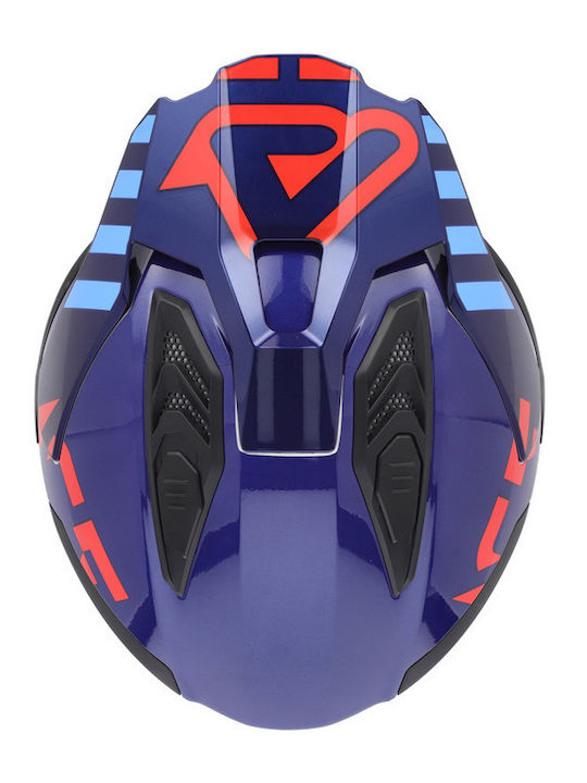 Aria Evo Graphic Weiß/Blau/Rot Motorrad-Jethelm ECE 22.06 mit Sonnenblende