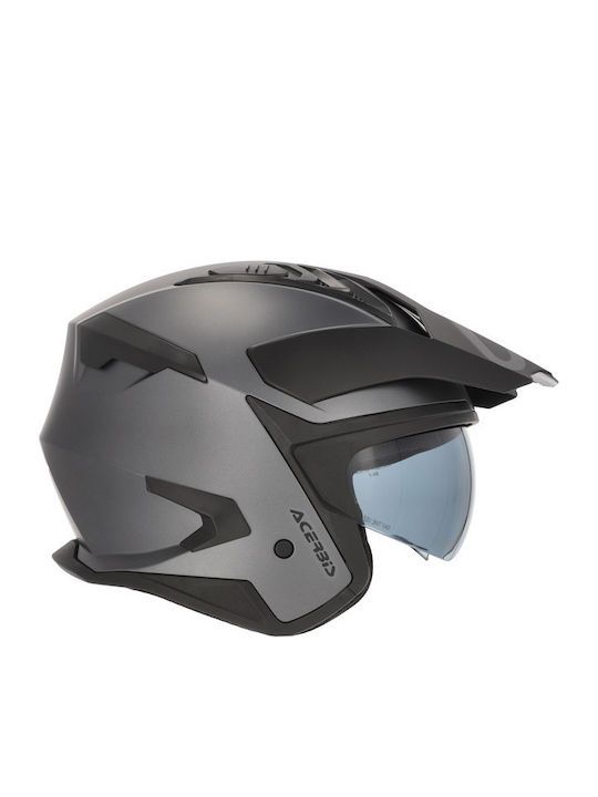 Acerbis Aria Evo Dark Grey Motorcycle Helmet Jet ECE 22.06 with Sunvisor