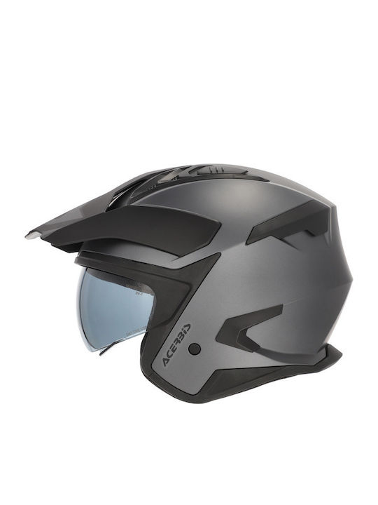 Acerbis Aria Evo Dark Grey Motorcycle Helmet Jet ECE 22.06 with Sunvisor