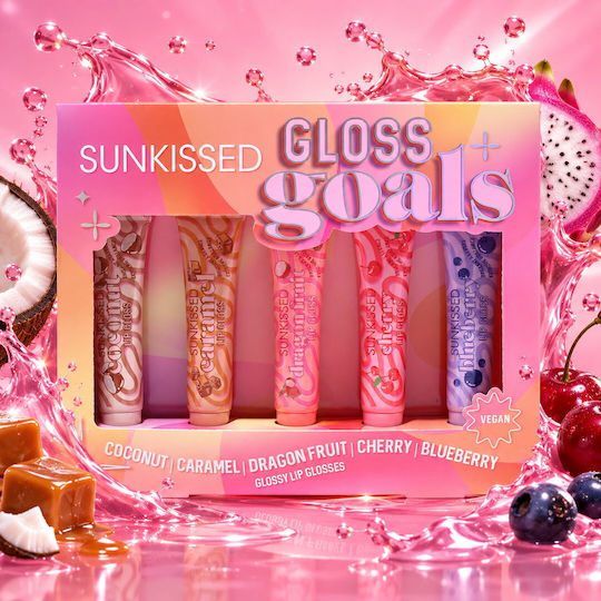 Sunkissed Gloss Goals Set Luciu de buze Burgundy 14 ml
