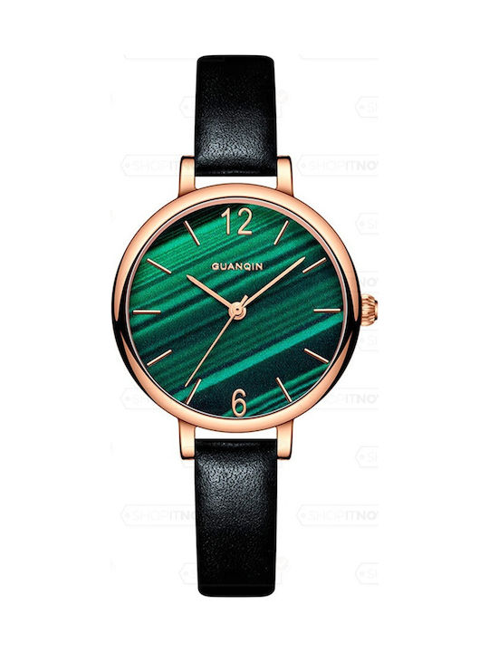 Women's Watch 43mm Battery-Powered with Black Silicone Strap
