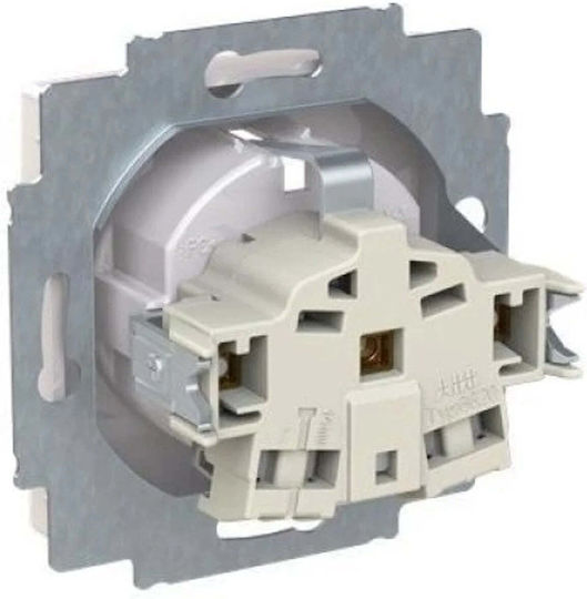 Abb Single Walled Power Socket with Lid White