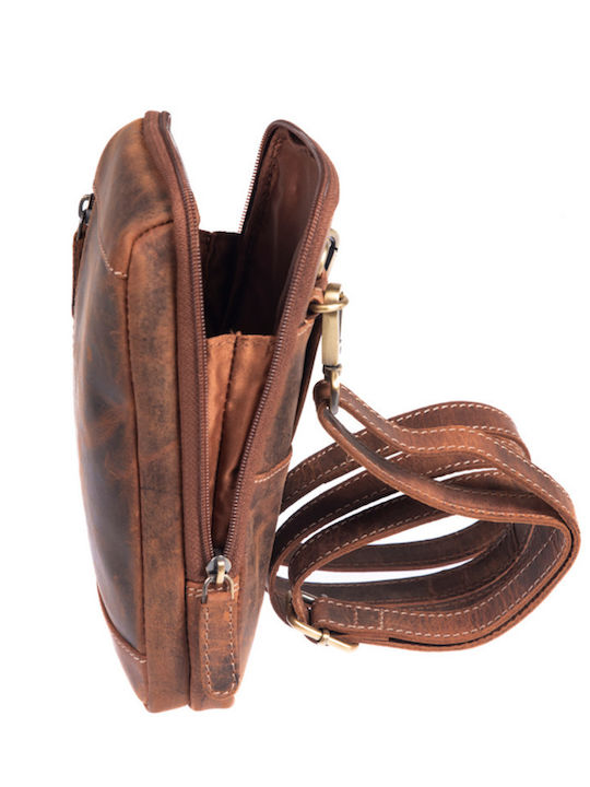 Leather Men's Shoulder / Crossbody Bag Brown