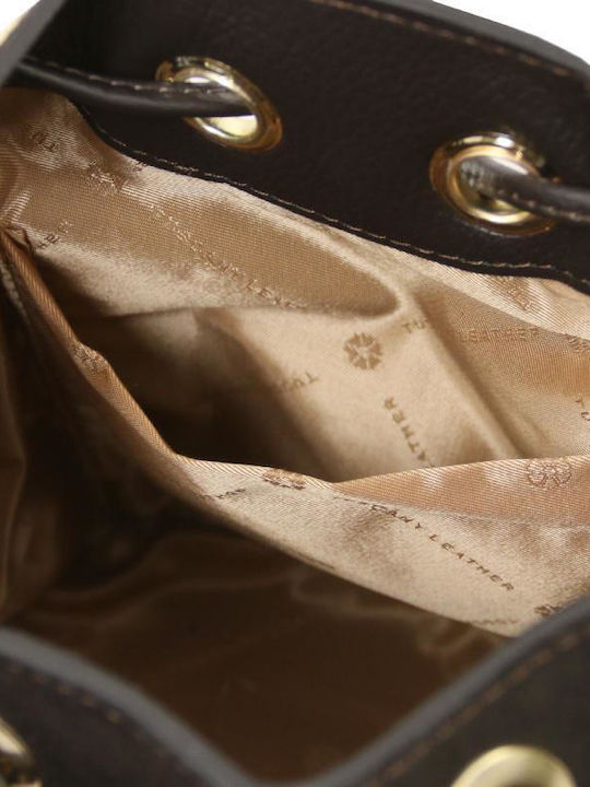 Nomade Damen-Schultertasche aus Leder und Wildleder mit Fransen in Schokoladenbraun