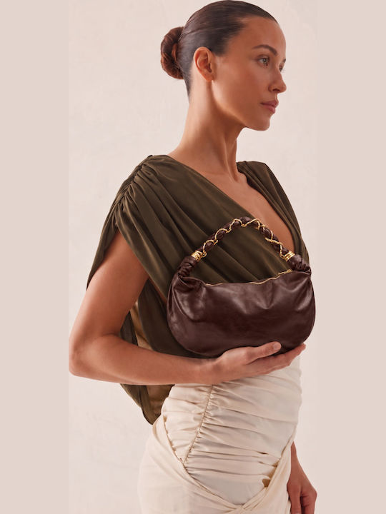 Stil Stoff Damenhandtasche Braun