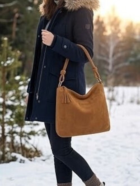 Дамски Плик от Велур в Тауп H681-Brown