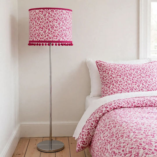 Oxygen Fuchsia Flowers Floor Lamp with E27 Bulb Holder Fuchsia