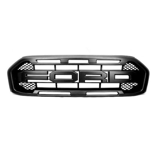 Kühlergrill Ford Ranger T8 2019-2023 im Raptor-Look Schwarz Matt