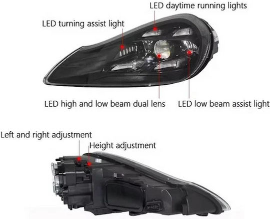Front Lights Set Porsche Cayenne 957 07-10 Upgrade 2023 Matrix Style LED