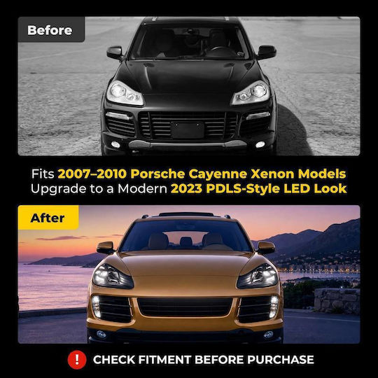 Front Lights Set Porsche Cayenne 957 07-10 Upgrade 2023 Matrix Style LED