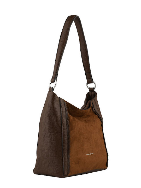 Damen Schulter- / Crossbody-Tasche aus braunem Wildleder