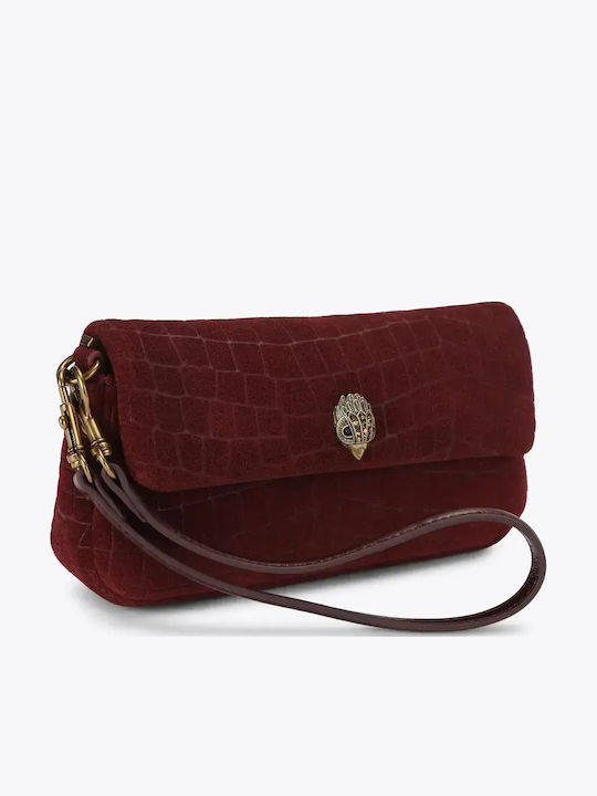 Pickle Burgundy Leather Women’s Suede Clutch