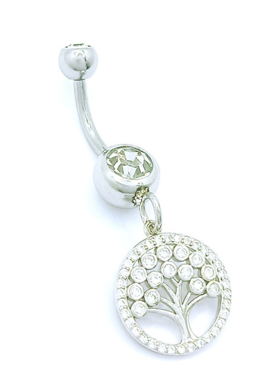 PS Silver Σκουλαρίκι Μπάρα Αφαλού 14mm PS Silver Σκουλαρίκι Μπάρα Αφαλού 14mm