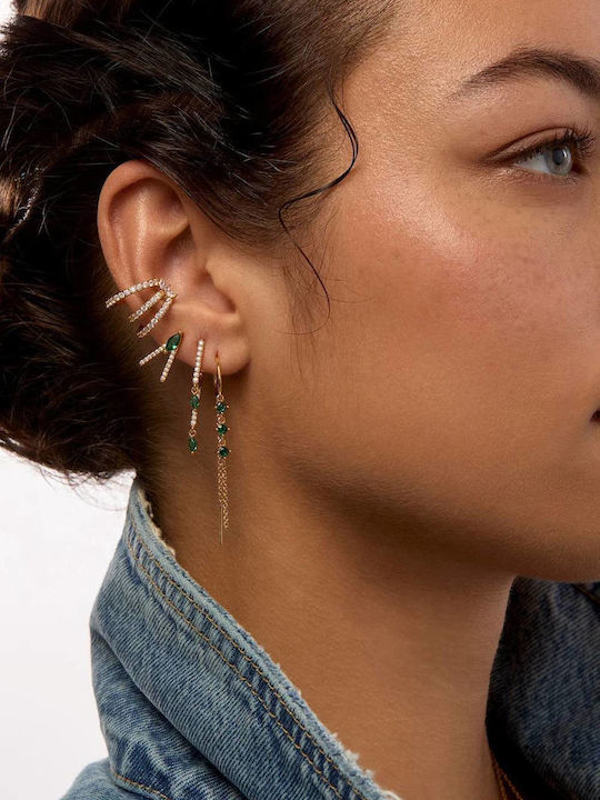 Mya Bay Green Rialto Earrings Gold Bo-383
