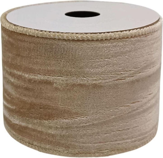 Due esse Weihnachtsband aus Stoff Beige 270x6,3cm Due esse Weihnachtsband aus Stoff Beige 270x6,3cm