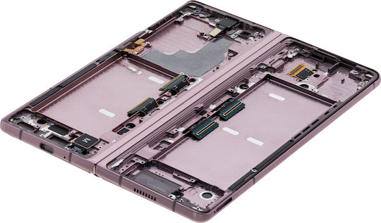 Inner Oled Assembly Frame Samsung Galaxy Z Fold 2 5g Us & International Service Pack Mystic Bronze Gold Hinge