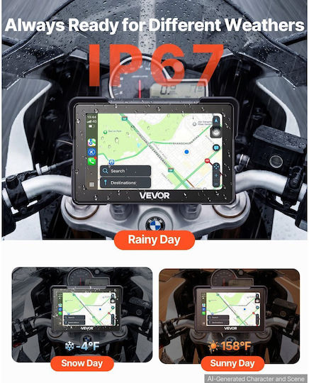 Vevor Motorrad-Navigationsbildschirm Motorrad MTCGPSKKBMWRVCUPV001V9