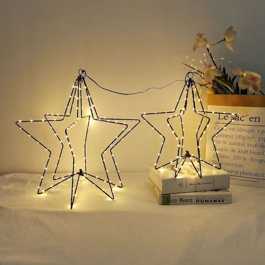 Modee Lighting Stea de Crăciun Impermeabilă, Iluminată, din Metal, Alb Cald, 30x30x30 cm