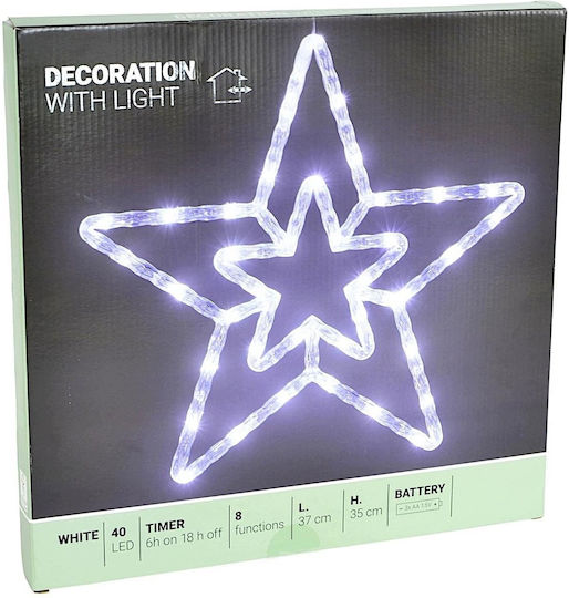 vidaXL Stea de Crăciun cu Lumină LED din Plastic Alb Rece 40x40x35 cm