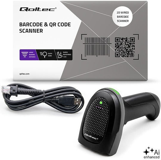 Qoltec Handheld-Scanner mit Linearer Bildgeber (1D) Barcodes