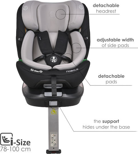 Bebe Stars Nobile Καθισματάκι Αυτοκινήτου i-Size με Isofix Μαύρο 0-36 kg