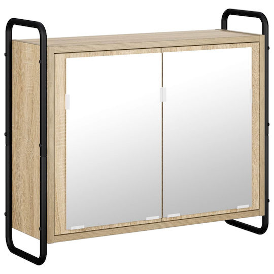 vidaXL Bathroom Vanity Unit Without Sink with Mirror W40xD36xH200.5cm Sonoma Oak