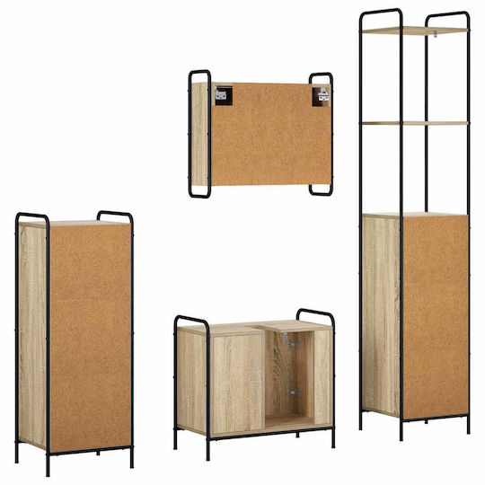 vidaXL Bathroom Vanity Unit Without Sink with Mirror W40xD36xH200.5cm Sonoma Oak