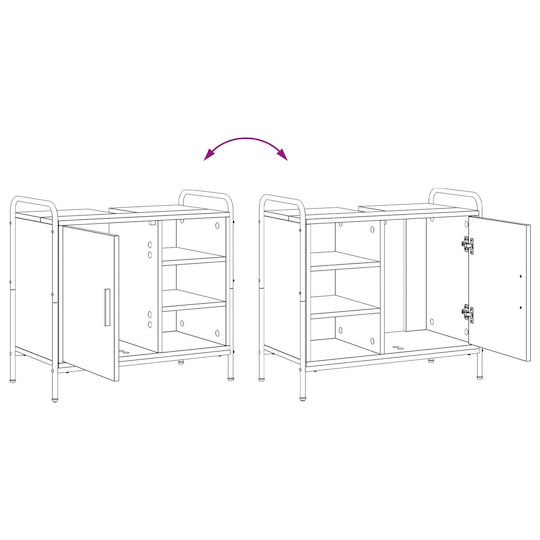 vidaXL Bathroom Vanity Unit Without Sink with Mirror W40xD36xH200.5cm Sonoma Oak