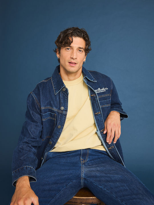 Cămașă Overshirt din Denim cu Mâneci Lungi, Croială Regular Fit, Albastră