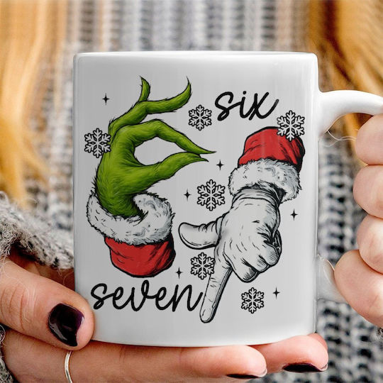 Koupakoupa Weihnachtlicher Keramikbecher Weiß 330 ml