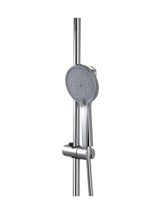 Invena Duschsäule mit Wannenbatterie Grau