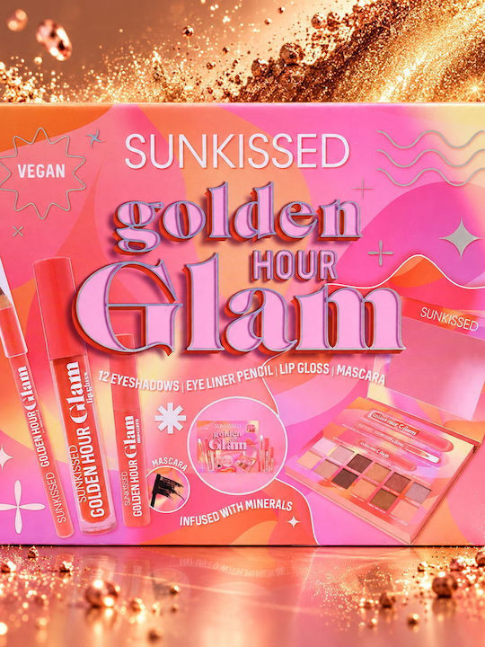 Golden Hour Glam Makeup Set for Eyes & Lips Golden Hour Glam 4 Pieces