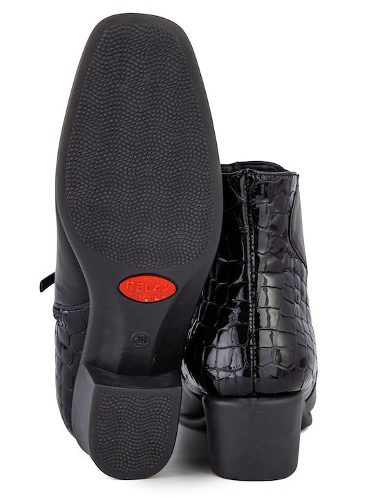 Leather Women's Ankle Boots Black