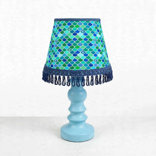 Oxygen Fish Table Lamp for E27 Socket with Turquoise Shade and Base