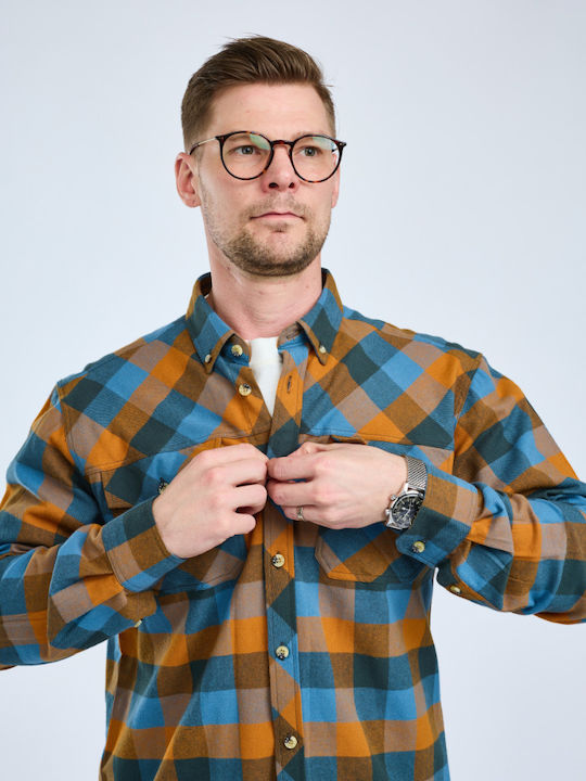 Long Sleeve Cotton Shirt Blue