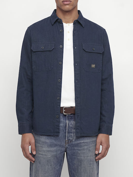 Jack & Jones Памучна Риза Тип Overshirt със Стандартна Кройка Insignia Blue Тъмносиня