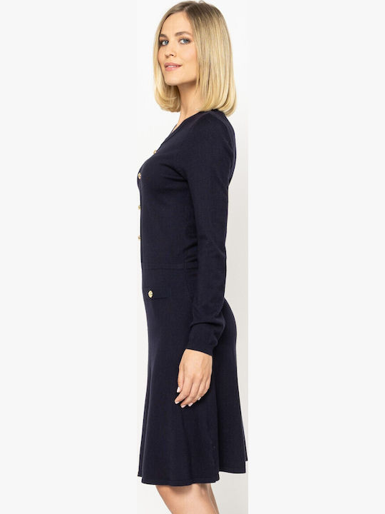 Gestricktes Midikleid Navy