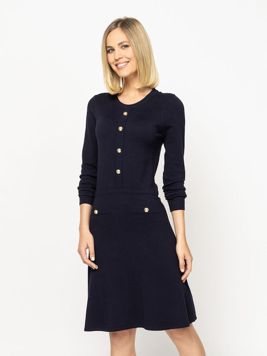 Gestricktes Midikleid Navy