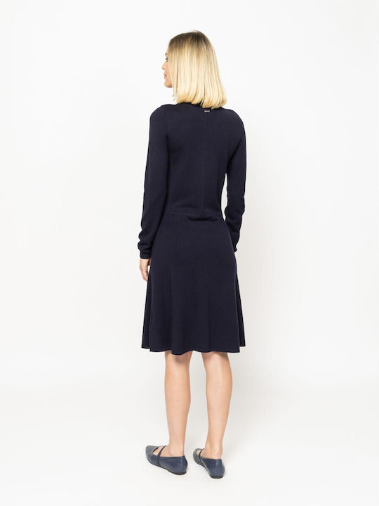 Gestricktes Midikleid Navy