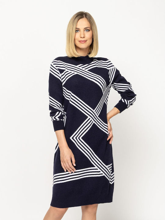 Hisla Midi Strickkleid Marineblau