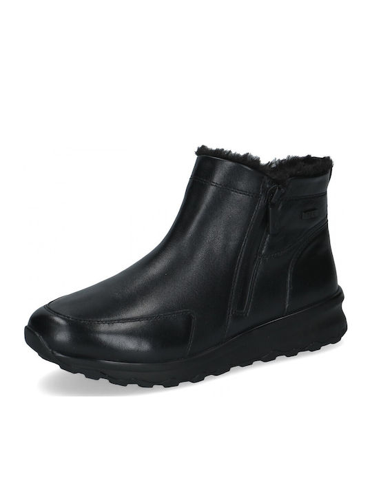 Black Leather Women's Ankle Boots