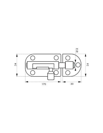 Riegel 200 mm Satin-Nickel Thirard 00203200