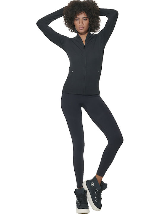 Training Damen-Leggings Push-up Schwarz
