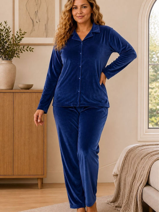 Boyraz Winter Women's Blue Pajama Set