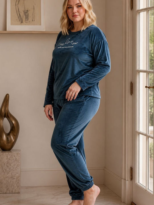 Boyraz Winter Women's Petrol Blue Pyjama Set