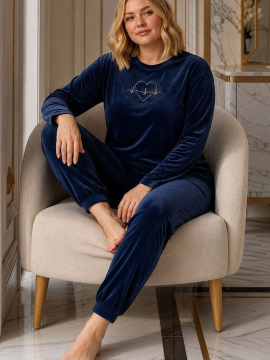 Boyraz Winter Women's Blue Pyjama Set