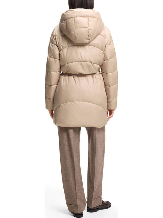 Women's Beige Winter Puffer Jacket