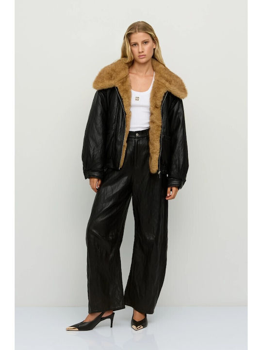 Damen-Bikerjacke Schwarz