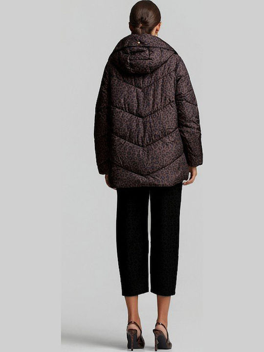 Women's Puffer Jacket for Winter Brown